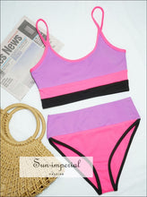 Ribbed Striped Wire-Free High-Waist Bikini Set - Sun Imperial product photo 10