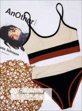 Ribbed Striped Wire-Free High-Waist Bikini Set - Sun Imperial product photo 7