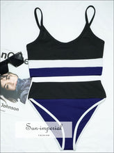 Ribbed Striped Wire-Free High-Waist Bikini Set - Sun Imperial product photo 8