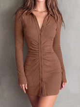 Ruched Button-Down Bodycon Mini Dress - Sun Imperial product photo 11