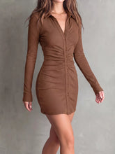 Ruched Button-Down Bodycon Mini Dress - Sun Imperial product photo 14