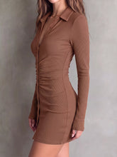 Ruched Button-Down Bodycon Mini Dress - Sun Imperial product photo 15