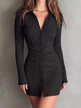 Ruched Button-Down Bodycon Mini Dress - Sun Imperial product photo 1