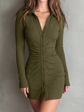 Ruched Button-Down Bodycon Mini Dress - Sun Imperial product photo 6