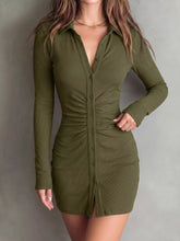 Ruched Button-Down Bodycon Mini Dress - Sun Imperial product photo 7