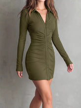 Ruched Button-Down Bodycon Mini Dress - Sun Imperial product photo 9