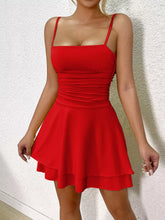 Ruched Spaghetti Strap Layered Mini Dress - Sun Imperial product photo 40
