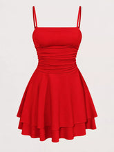 Ruched Spaghetti Strap Layered Mini Dress - Sun Imperial product photo 43