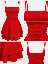Ruched Spaghetti Strap Layered Mini Dress - Sun Imperial product photo 44