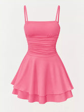 Ruched Spaghetti Strap Layered Mini Dress - Sun Imperial product photo 50