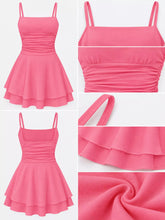 Ruched Spaghetti Strap Layered Mini Dress - Sun Imperial product photo 51
