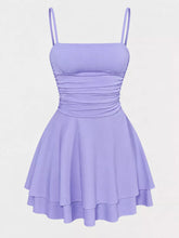 Ruched Spaghetti Strap Layered Mini Dress - Sun Imperial product photo 58