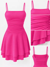 Ruched Spaghetti Strap Layered Mini Dress - Sun Imperial product photo 67