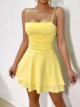 Ruched Spaghetti Strap Layered Mini Dress - Sun Imperial product photo 9