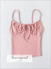 Ruched Tie-Front Cami Crop Top - Sun Imperial product photo 10