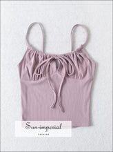 Ruched Tie-Front Cami Crop Top - Sun Imperial product photo 11