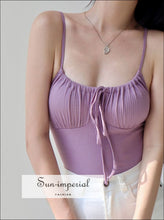 Ruched Tie-Front Cami Crop Top - Sun Imperial product photo 3