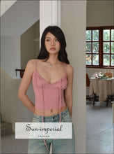 Ruched Tie-Front Cami Crop Top - Sun Imperial product photo 5