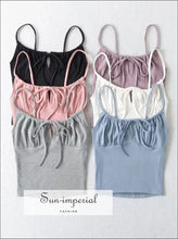 Ruched Tie-Front Cami Crop Top - Sun Imperial product photo 6