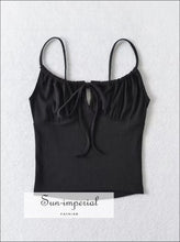 Ruched Tie-Front Cami Crop Top - Sun Imperial product photo 7
