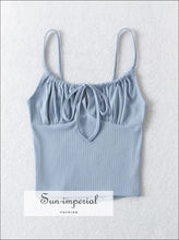 Ruched Tie-Front Cami Crop Top - Sun Imperial product photo 8