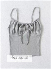 Ruched Tie-Front Cami Crop Top - Sun Imperial product photo 9
