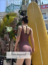 Scoop-Neck Bodycon Romper - Sun Imperial product photo 2