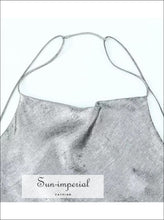 Silver Sequin Backless Satin Cami Maxi Dress - Sun Imperial product photo 3