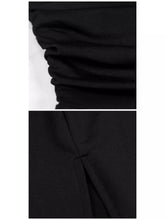 Sleeveless Deep V-Neck Ruched High Slit Bodycon Dress - Sun Imperial product photo 4
