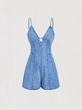 Spaghetti Strap Denim Romper - Sun Imperial product photo 2