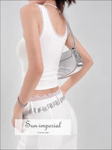 Square-Neck Lace-Trim Ribbed Cotton Tank Top - Sun Imperial product photo 2