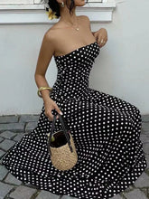 Strapless Polka Dot Ruched Maxi Dress - Sun Imperial product photo 10