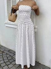 Strapless Polka Dot Ruched Maxi Dress - Sun Imperial product photo 3