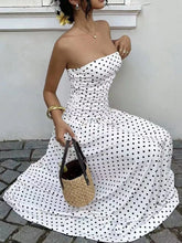 Strapless Polka Dot Ruched Maxi Dress - Sun Imperial product photo 4