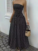Strapless Polka Dot Ruched Maxi Dress - Sun Imperial product photo 8