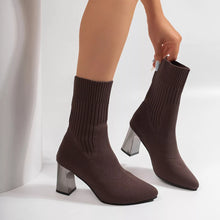 Stretchy Knit Sock Boots with Block Heels - Sun Imperial product photo 10