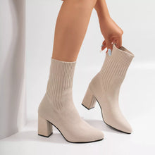 Stretchy Knit Sock Boots with Block Heels - Sun Imperial product photo 5