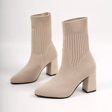 Stretchy Knit Sock Boots with Block Heels - Sun Imperial product photo 6