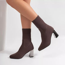 Stretchy Knit Sock Boots with Block Heels - Sun Imperial product photo 9