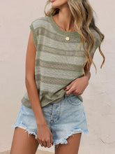 Striped Round-Neck Knit Top - Sun Imperial product photo 1