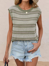 Striped Round-Neck Knit Top - Sun Imperial product photo 2
