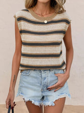 Striped Round-Neck Knit Top - Sun Imperial product photo 5
