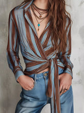 Striped Wrap Shirt with Tie-Front - Sun Imperial product photo 1