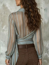 Striped Wrap Shirt with Tie-Front - Sun Imperial product photo 5