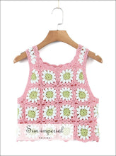 Sunflower Crochet Crop Tank and Mini Skirt Set - Sun Imperial product photo 2