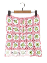 Sunflower Crochet Crop Tank and Mini Skirt Set - Sun Imperial product photo 5