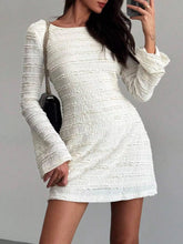 Textured Flare Sleeve Bodycon Mini Dress - Sun Imperial product photo 1