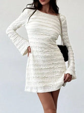Textured Flare Sleeve Bodycon Mini Dress - Sun Imperial product photo 5