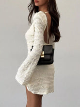 Textured Flare Sleeve Bodycon Mini Dress - Sun Imperial product photo 6