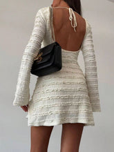 Textured Flare Sleeve Bodycon Mini Dress - Sun Imperial product photo 7
